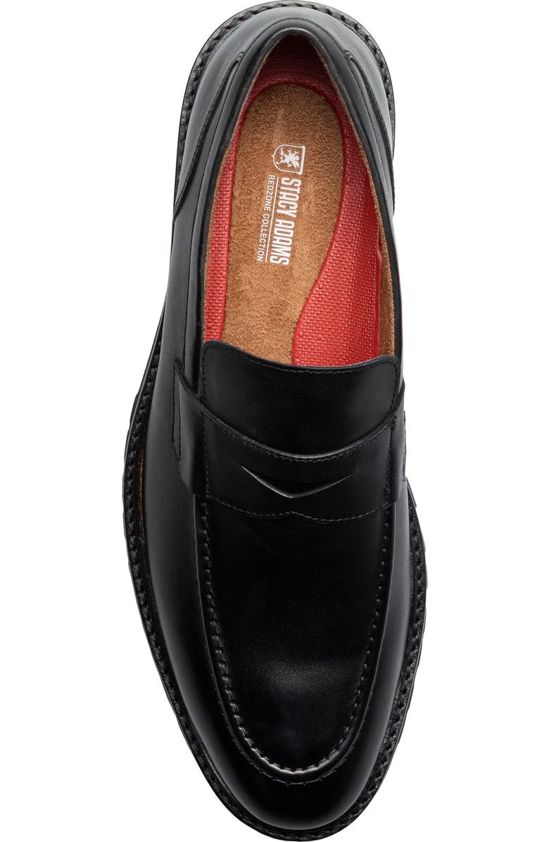 Stacy Adams Hazleton Apron Toe Lugged Penny Loafer, Alternate, color, Black