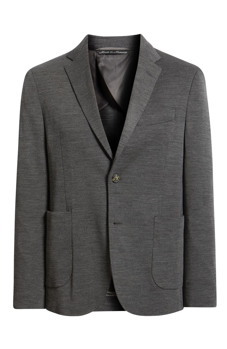 Zanella Treviso Wool & Silk Sport Coat, Alternate, color, Charcoal
