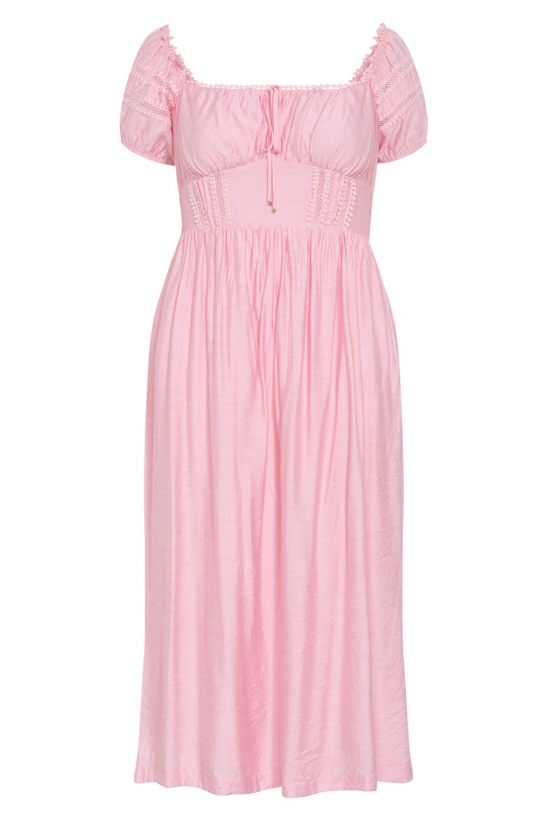 Ariella Crochet Trim Peasant Dress, Alternate, color, SOFT PINK