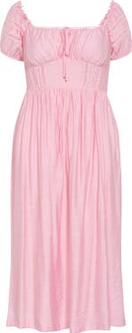 City Chic Ariella Crochet Trim Peasant Dress