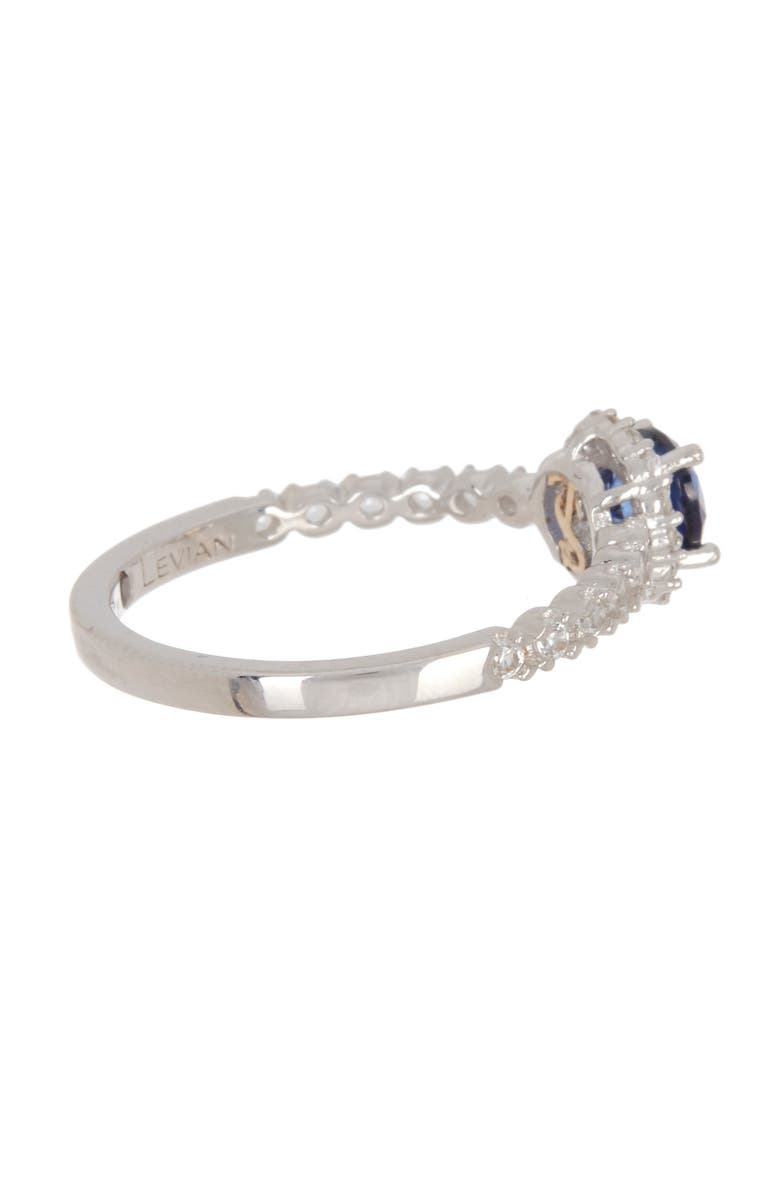 SUZY LEVIAN Sterling Silver Sapphire Halo Ring, Alternate, color, Blue