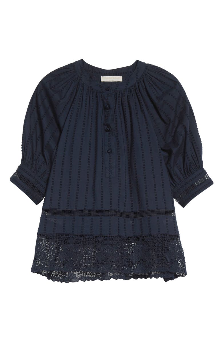 Ulla Johnson Faye Puff Sleeve Top, Alternate, color, Midnight