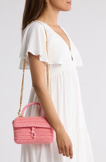 Edie Top Handle Straw Satchel