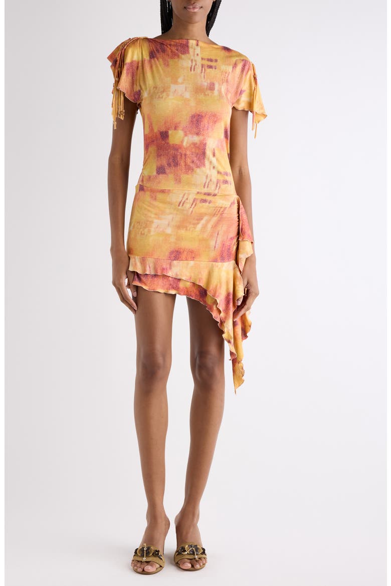 Janick Draped Cotton Jersey Minidress, Main, color, ORANGE