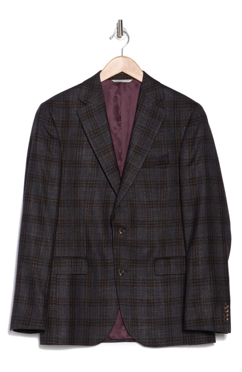 Jack Victor Plaid Espirit Wool Sport Coat, Alternate, color,