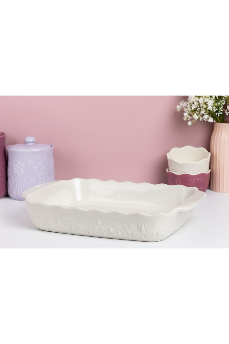 In The Meadow Large Rectangular Baker, Alternate, color, Cream