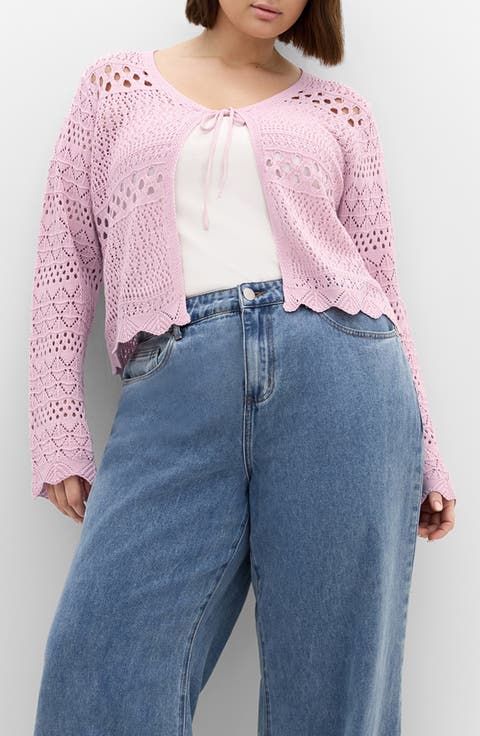 Love Open Stitch Cardigan (Plus)