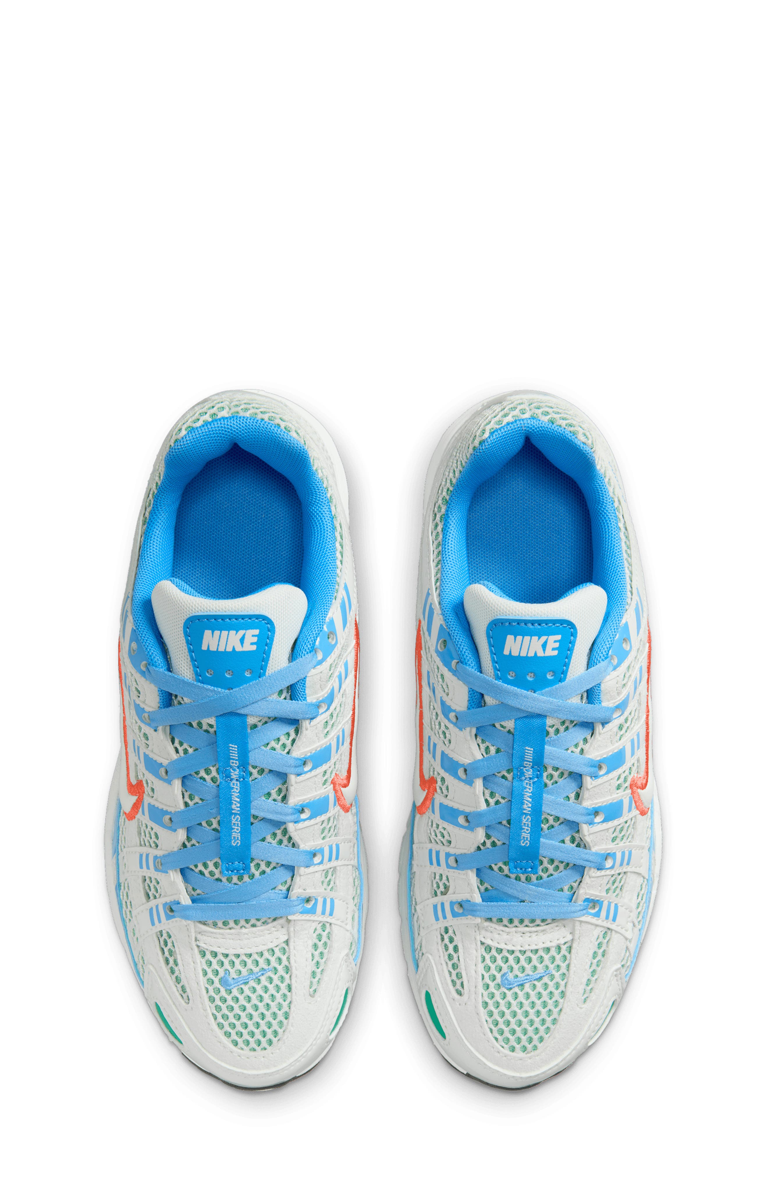 Nike Kids' P-6000 Sneaker, Alternate, color, White/ Blue/ Green/ Ember