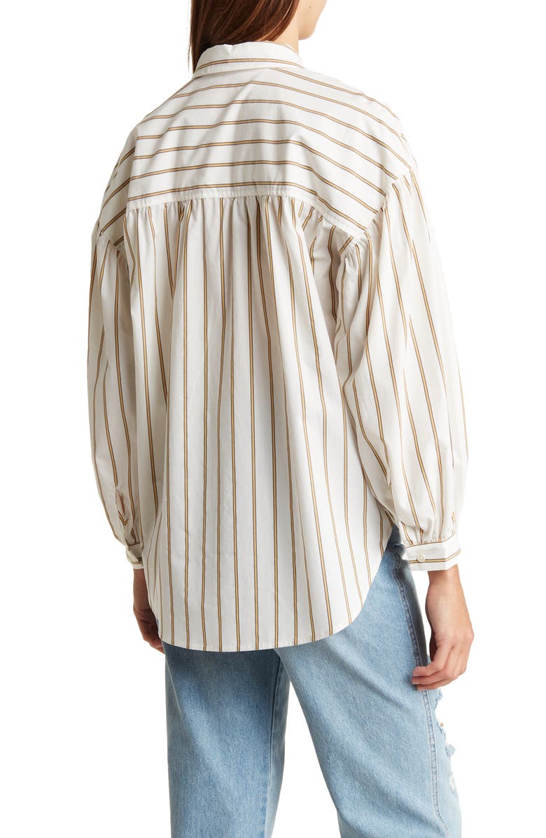 Rails Janae Stripe Button-Up Shirt, Alternate, color, Ivory Daffodil Stripe