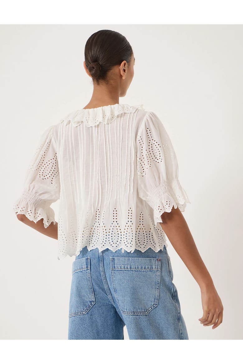 Koa Cotton Broderie Blouse, Alternate, color, White