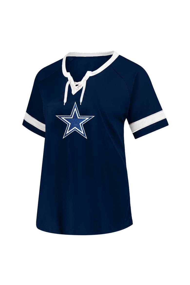Women's Fanatics Micah Parsons Navy Dallas Cowboys Plus Size Name & Number Lace-Up T-Shirt, Alternate, color, Navy