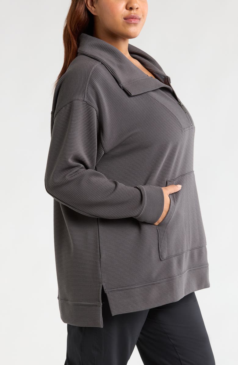 Zella Cozy Ottoman Rib Half Zip Pullover, Alternate, color, 