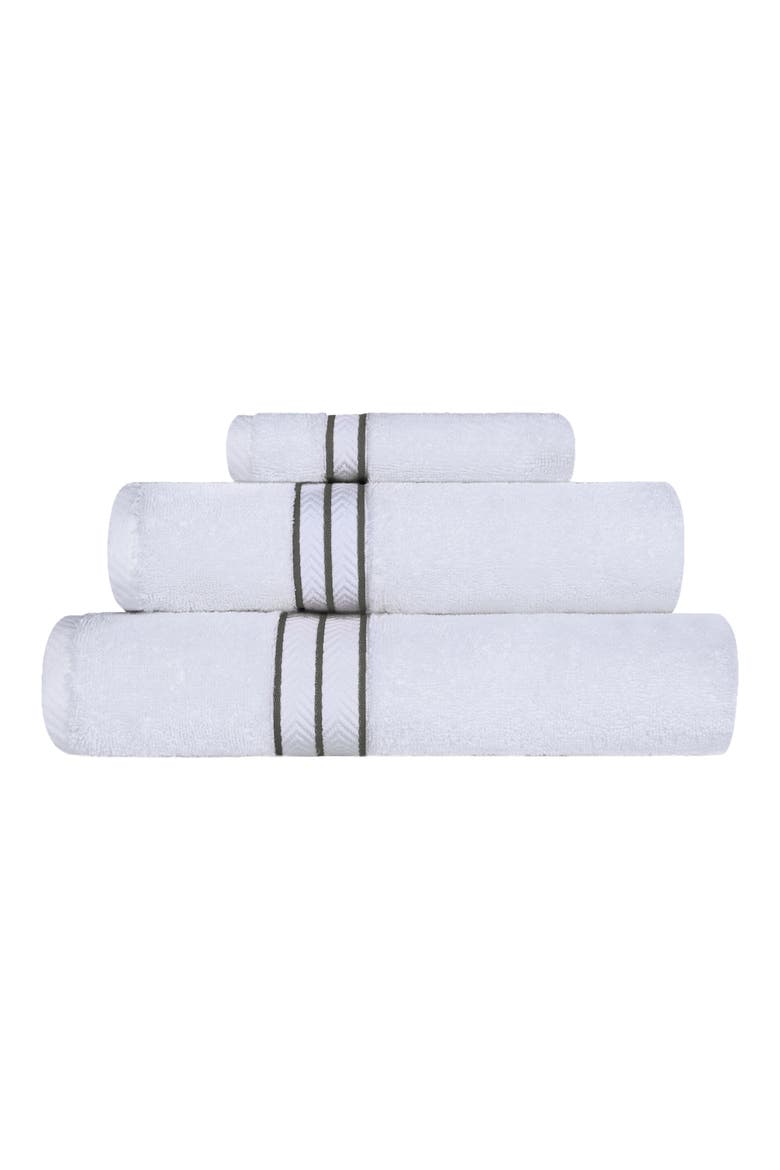3-Piece Turkish Cotton Towel Set, Main, color, CHARCOAL
