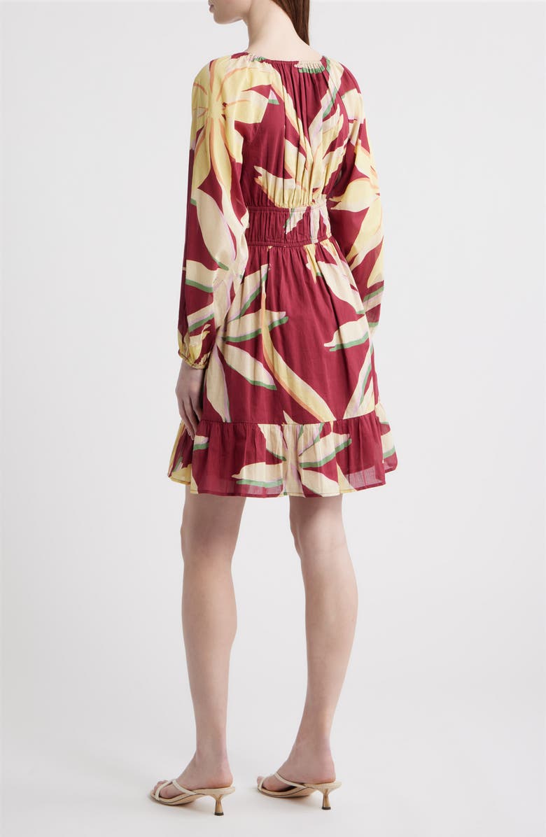 Rails Krina Floral Ruched Dress, Alternate, color, Red Palma