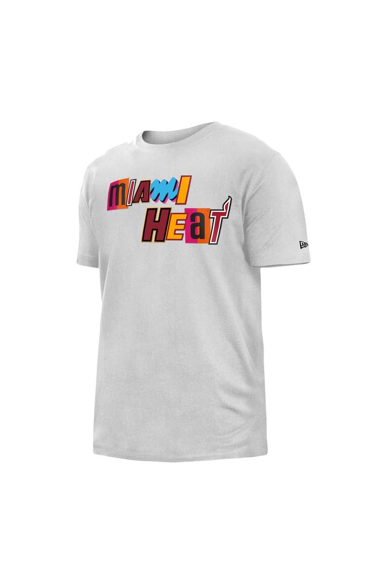 New Era Men's New Era White Miami Heat 2022/23 City Edition Brushed Jersey T-Shirt, Alternate, color, 