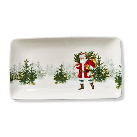 So This Is Christmas Rectangular Serving Platter Multicolor