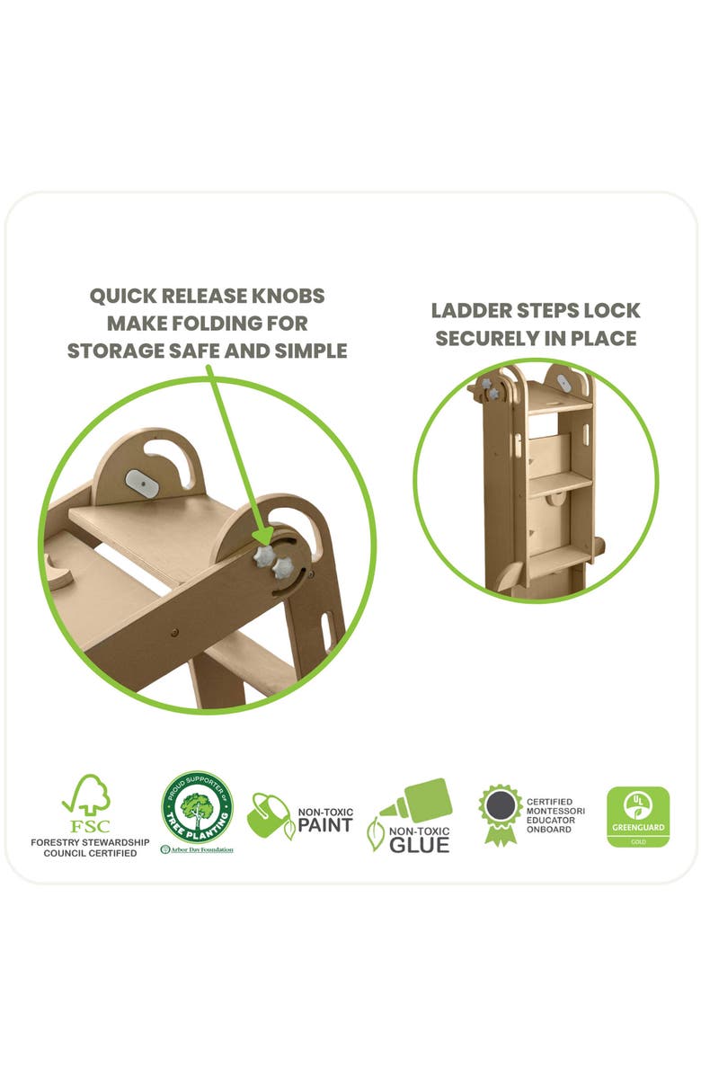 Little Partners 2-in-1 Folding Learn 'N Slide, Alternate, color, Natural