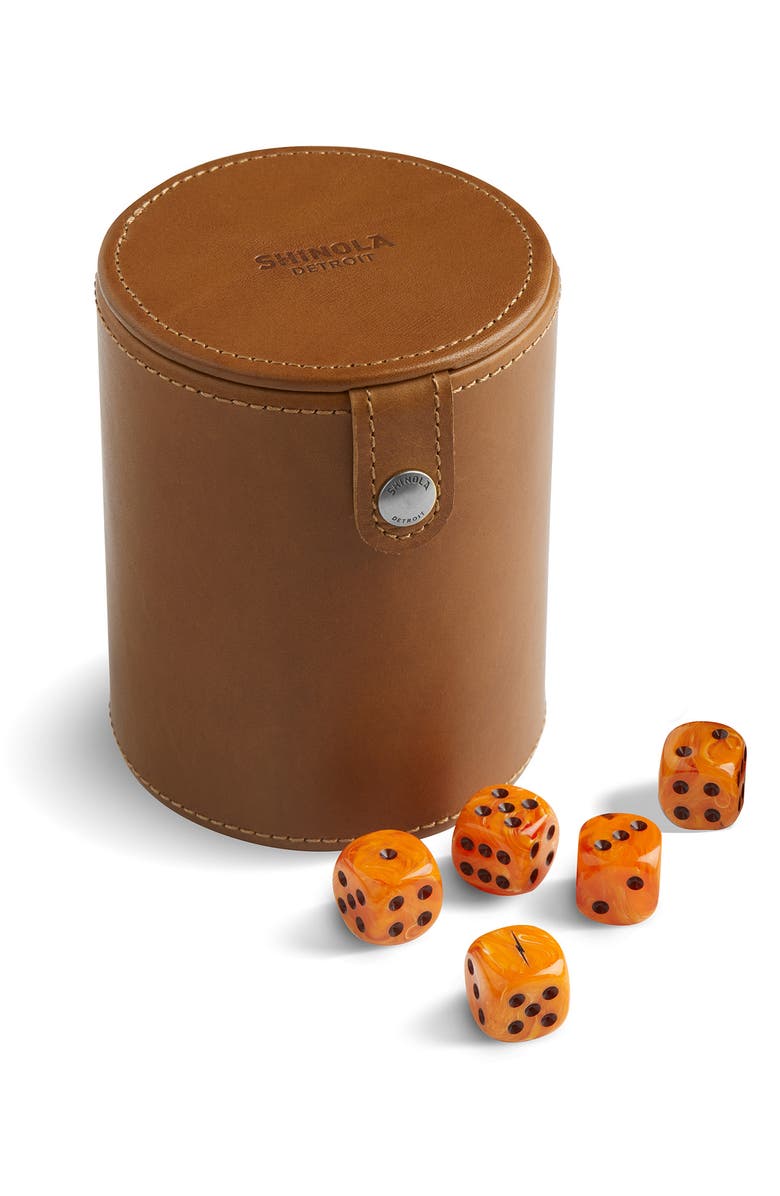 Shinola Leather Dice Cup & Dice, Alternate, color, 