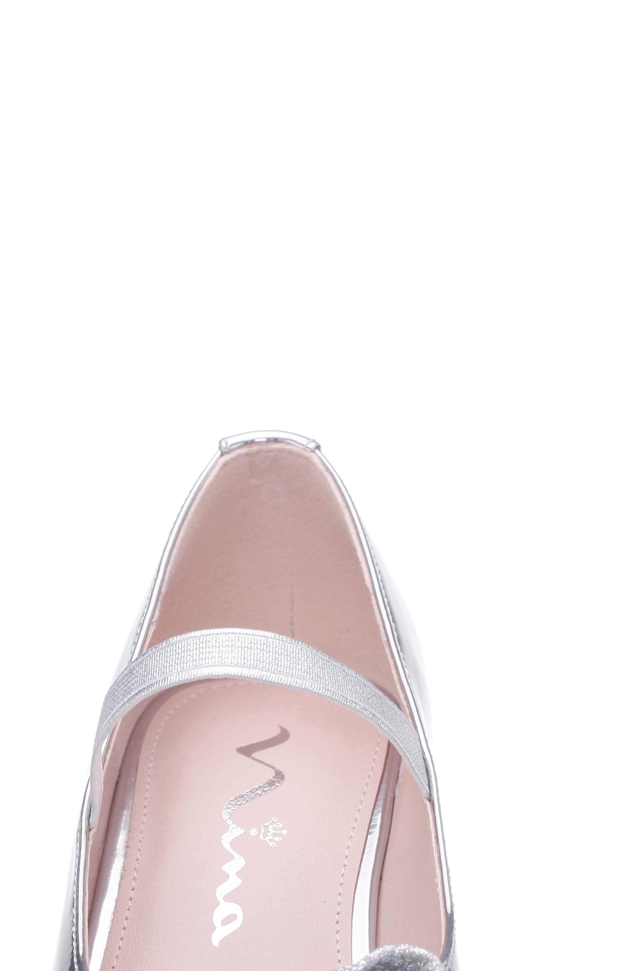 Nina Kids' Kiss Metallic Mary Jane Pump, Alternate, color, Silver Metallic