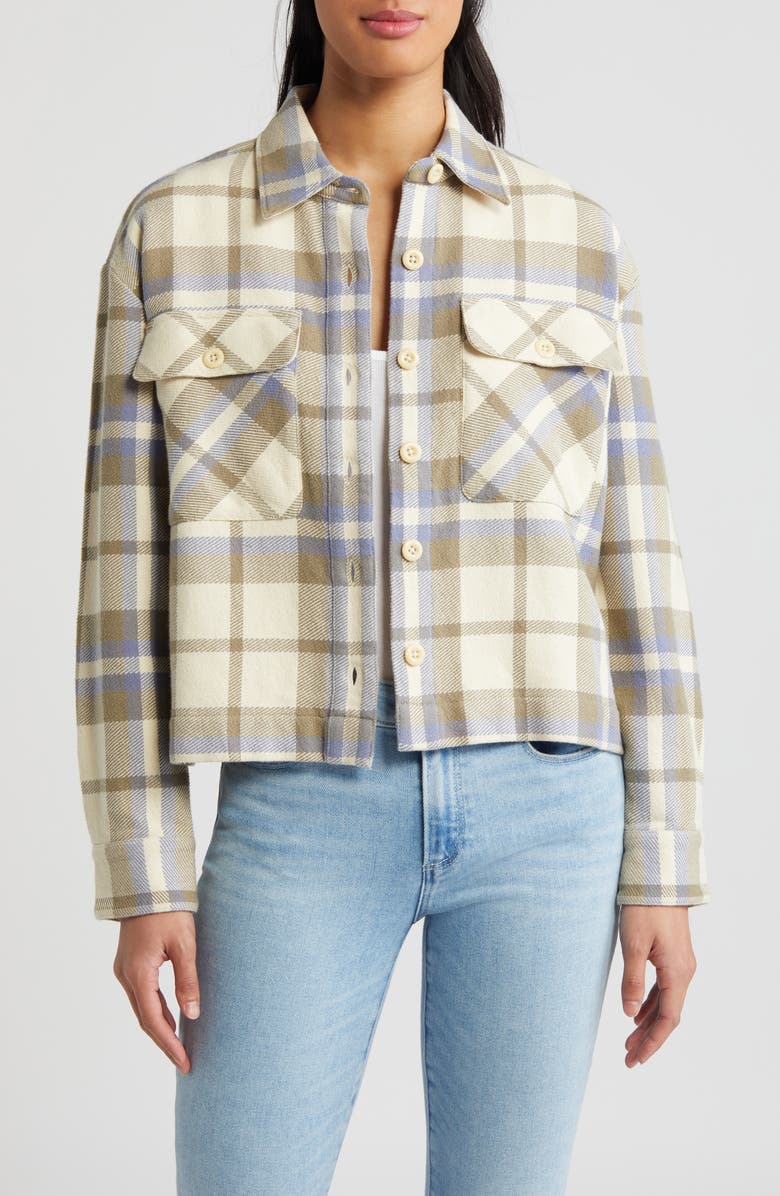 Faherty Surf Plaid Organic Cotton Flannel Overshirt, Main, color, 