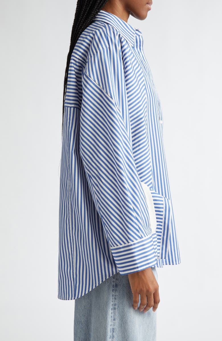 3.1 Phillip Lim Oversize Cascade Cuff Stripe Button-Up Shirt, Alternate, color, 
