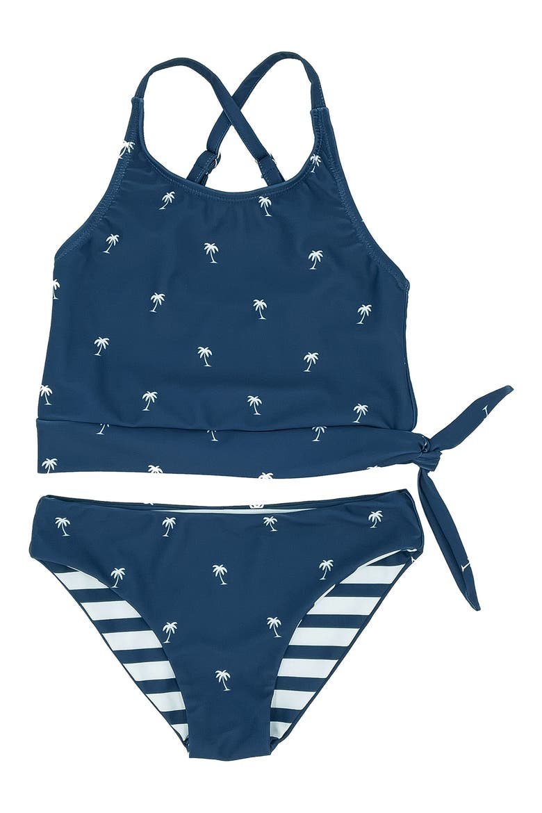 Kids' Oasis Tankini Reversible Two-Piece Swimsuit, Main, color, NAVY