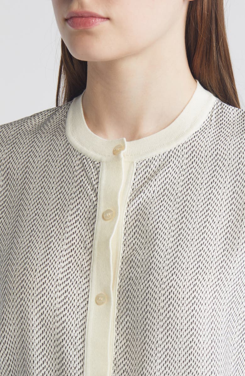 BOSS Flonta Mixed Media Cardigan, Alternate, color, Open Wht