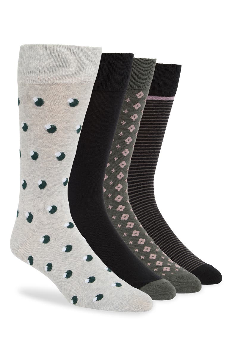 Ted Baker 4-Pack Assorted Dress Crew Socks, Main, color, 