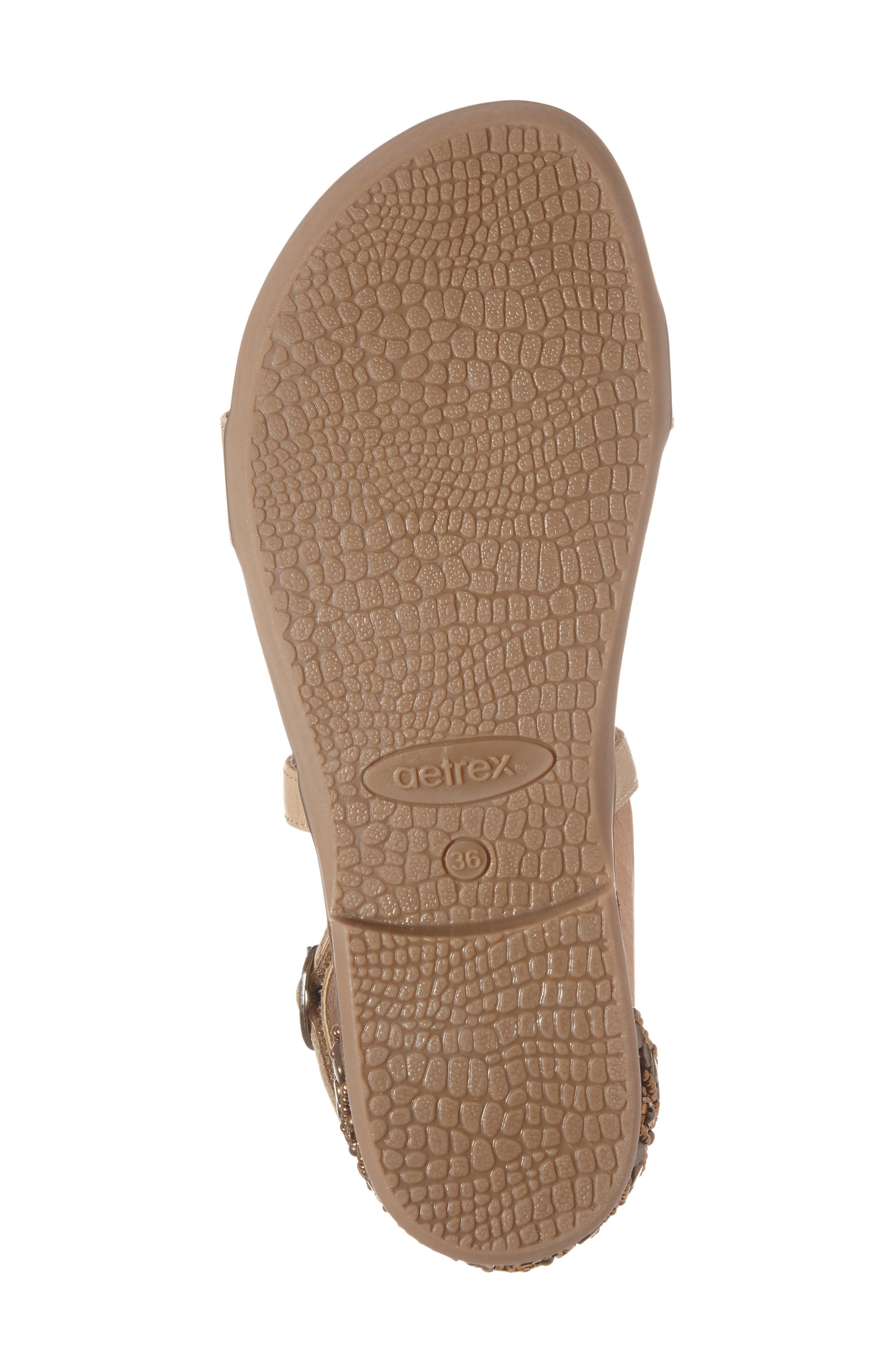 Brenda Embellished Cross Strap Sandal, Alternate, color, STONE LEATHER