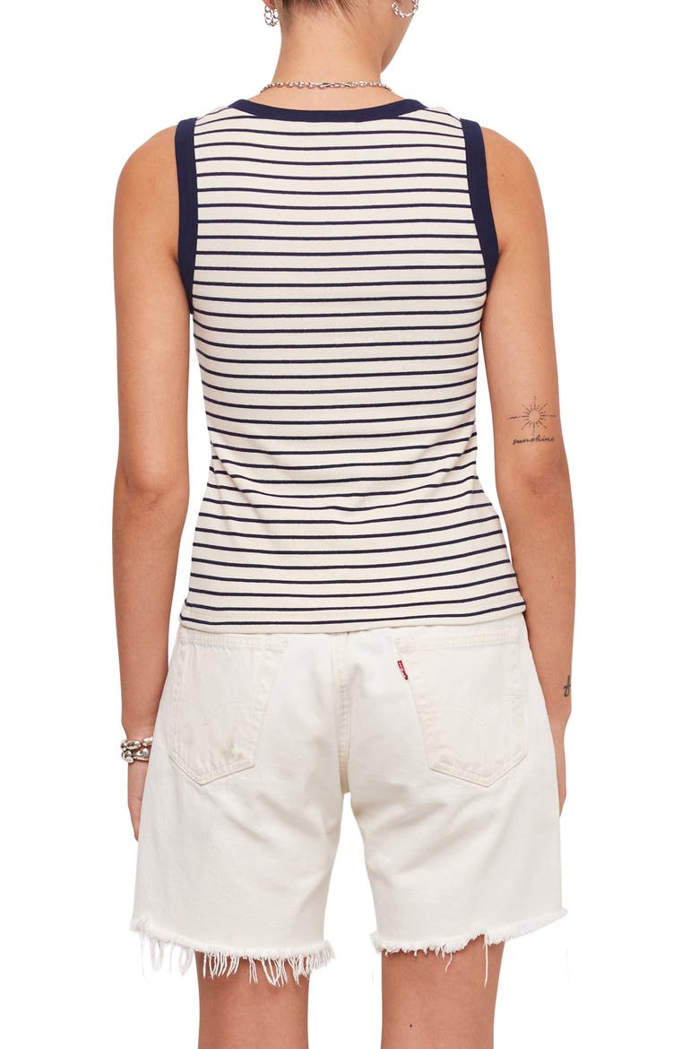 Mindy Stripe Tank, Alternate, color, CREAM/ NAVY