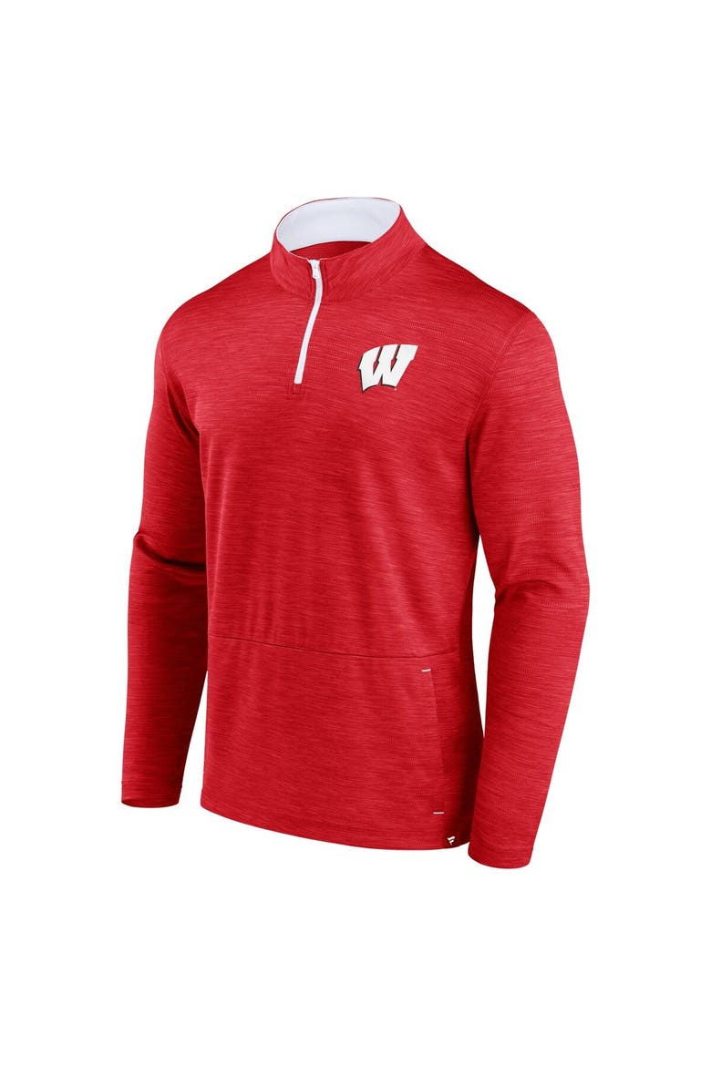 Men's Fanatics Branded Red Wisconsin Badgers Classic Homefield Quarter-Zip Top, Alternate, color, Red
