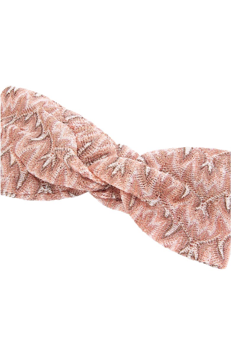Missoni Headband In Lamé Viscose With Foliage Pattern, Alternate, color, Multicoloured