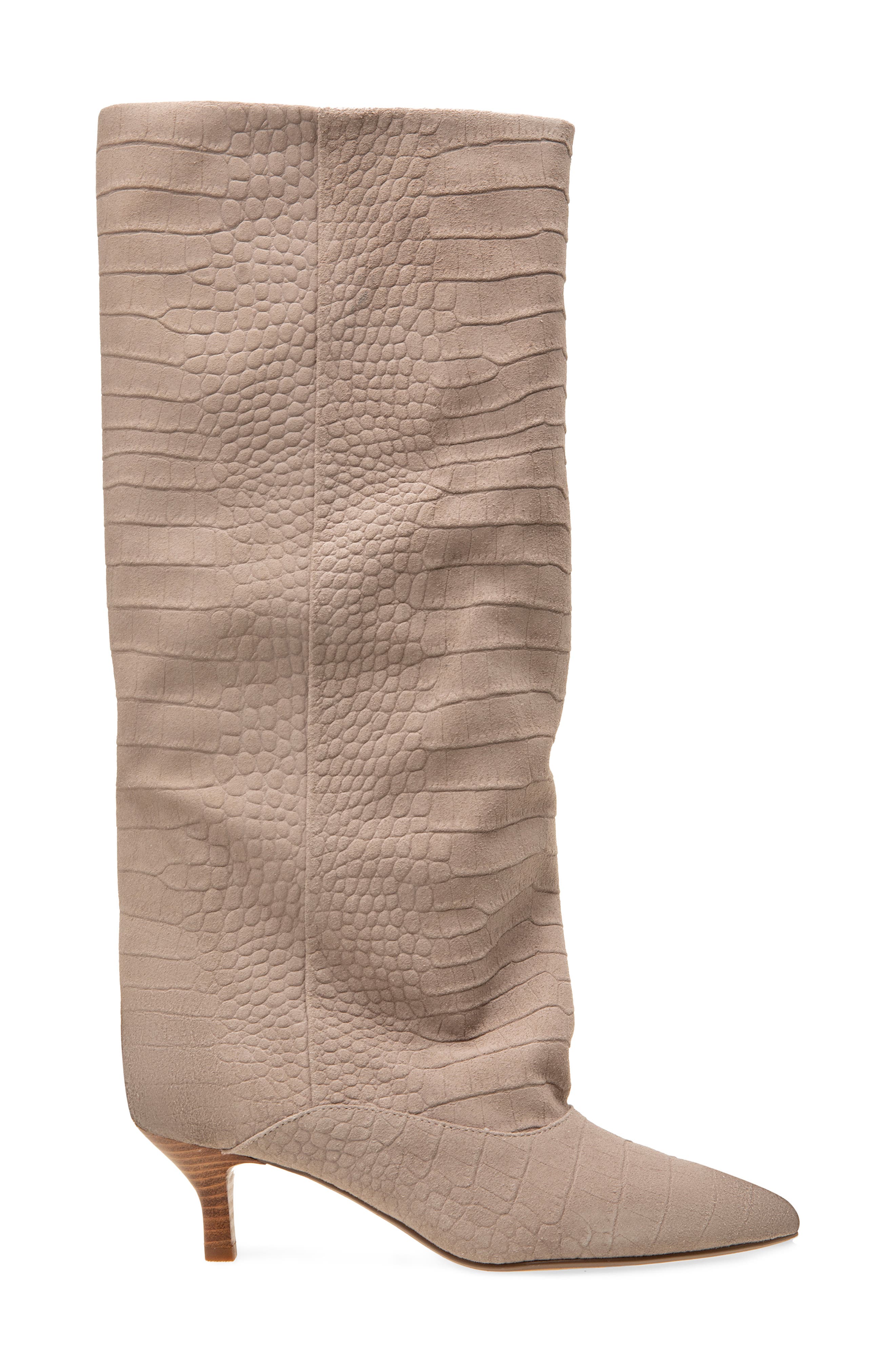 Brisbane Kitten Heel Pointed Toe Knee High Boot, Alternate, color, MOCHA TAUPE SUEDE