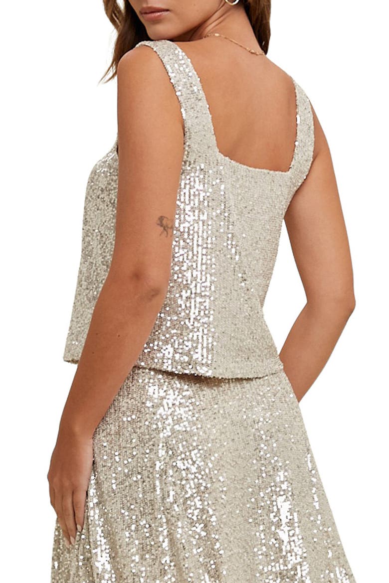 Sequin Relaxed Cropped Tank, Alternate, color, CHAMPAGNE
