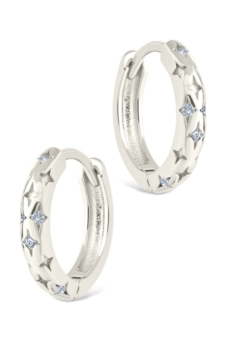 Blakelyn Cubic Zirconia Hoop Earrings, Alternate, color, SILVER