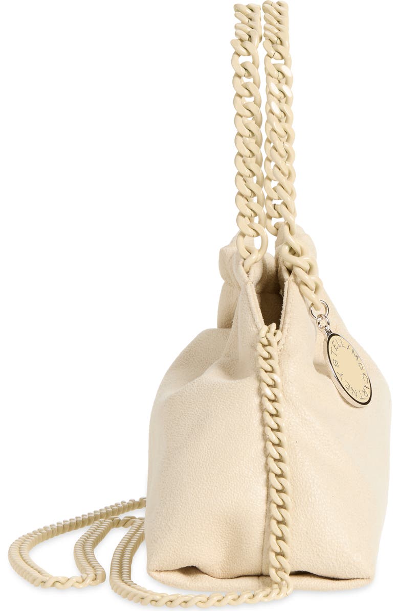 Stella McCartney Mini Falabella Faux Suede Drawstring Bag, Alternate, color, Pearl