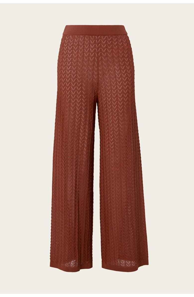 Malina Martina Wide Structure Knitted Pants, Alternate, color, Rust