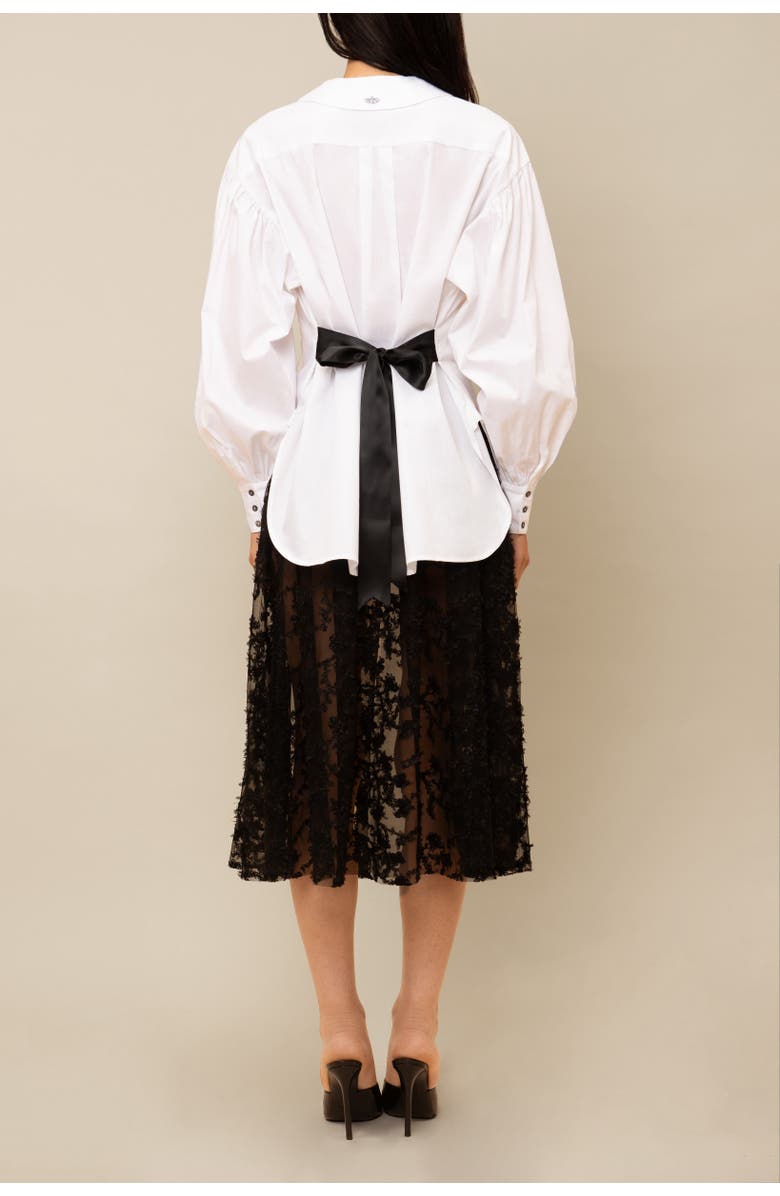 Contessa Mills Tarot Embroidered Beaded Poplin Oxford Shirt, Alternate, color, White