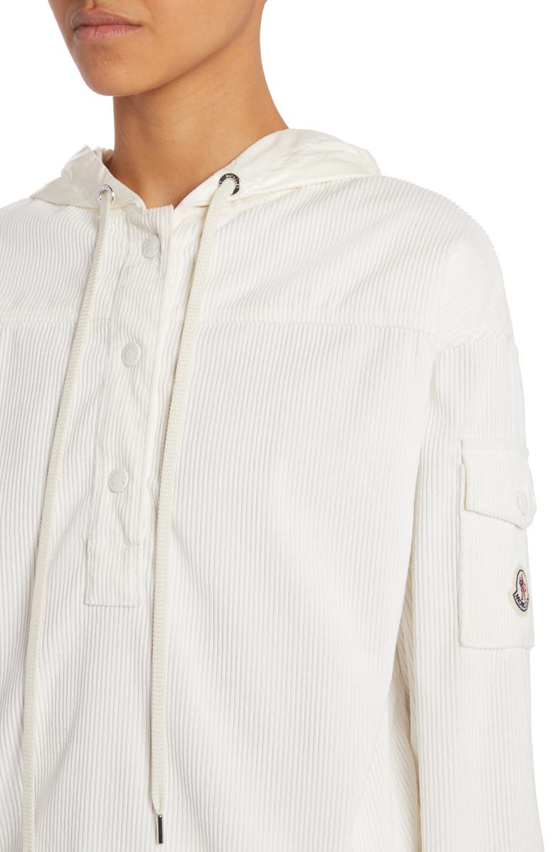 Moncler Stretch Corduroy Popover Hoodie, Alternate, color,