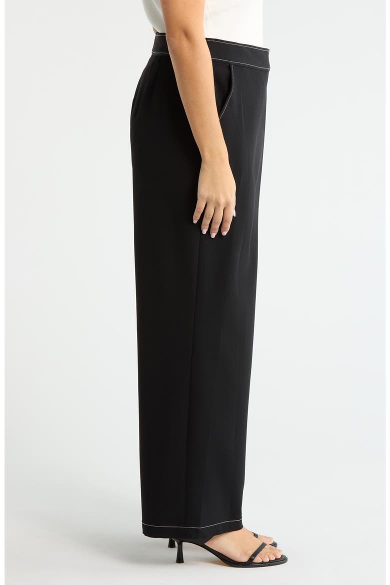 Wide Leg Pants, Alternate, color, BLACK WHITE