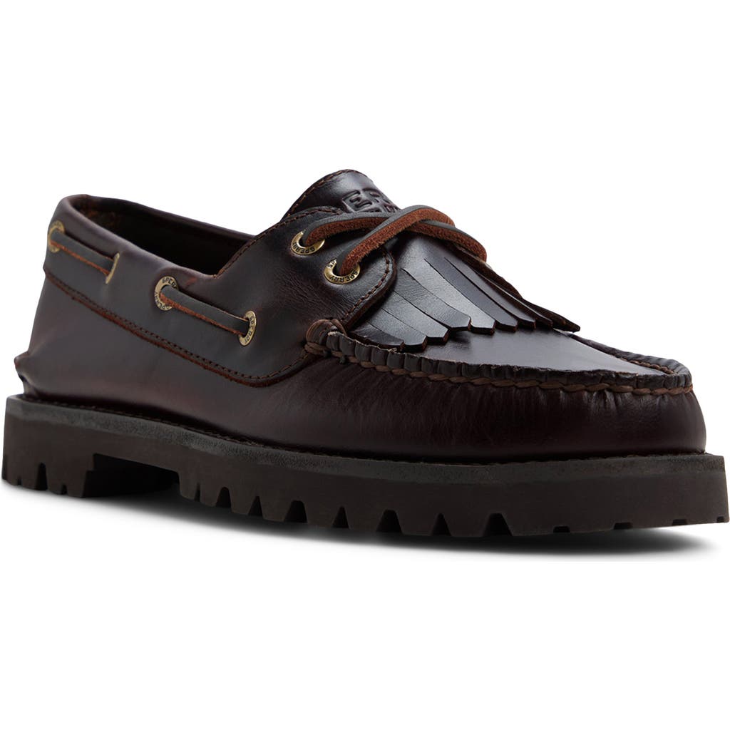 Sperry Authentic Original Kiltie Lug Boat Shoe in Amaretto at Nordstrom, Size 9