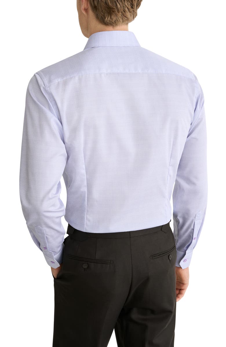 Eton Contemporary Fit Prince of Wales Check Dress Shirt, Alternate, color, Light Purple
