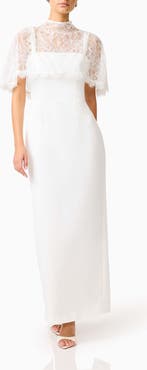 Elliatt Kelly Lace Cape Gown