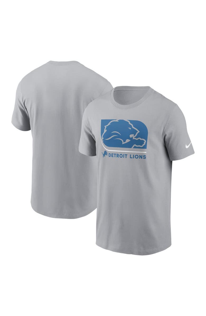 Nike Men's Nike Gray Detroit Lions Lockup Essential T-Shirt, Main, color,