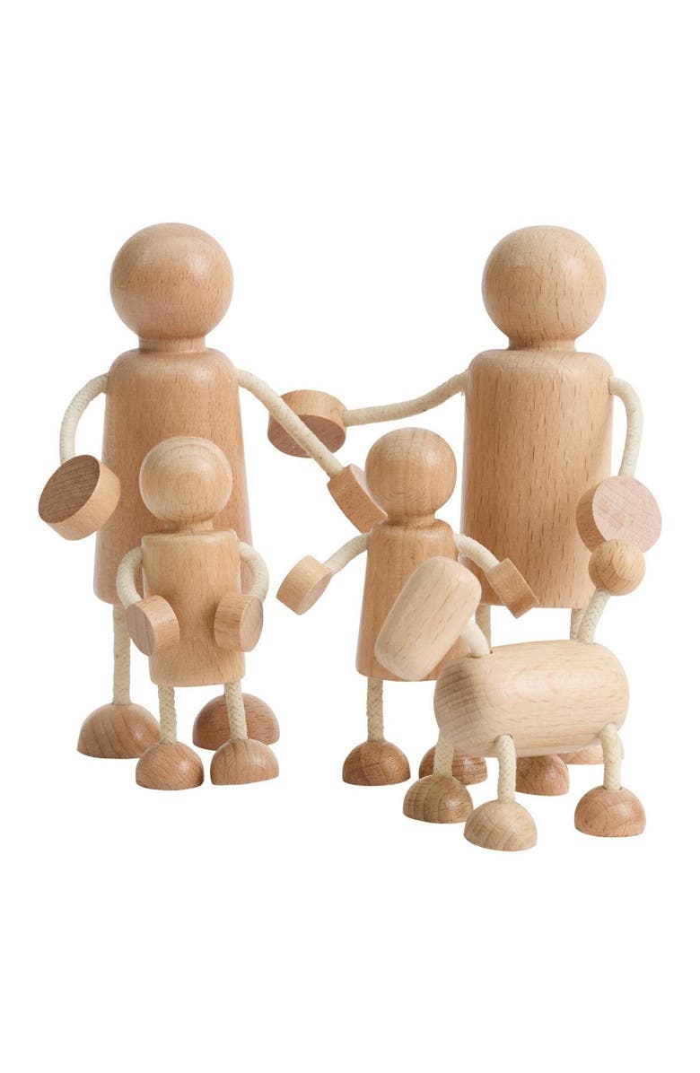 Kaplan Early Learning Company Wooden Family Playset, Alternate, color, Beige