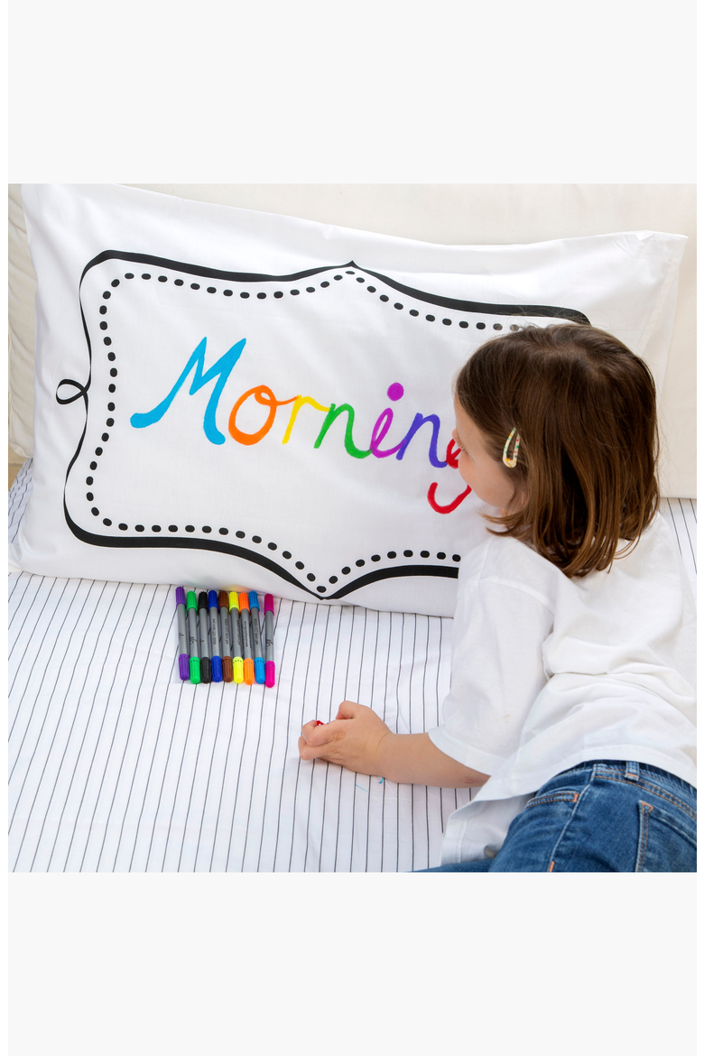 Color-Your-Own Pillowcase Doodle Notebook, Alternate, color, White
