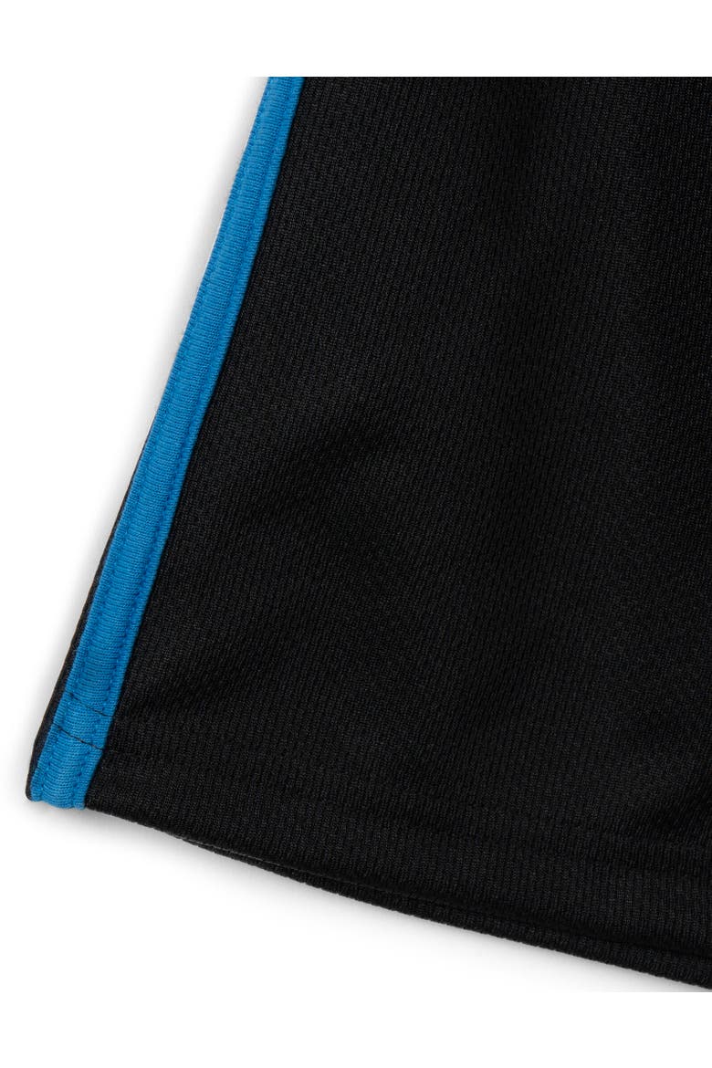 Puff Print Short Sleeve Graphic T-Shirt and Mesh Short Outfit, Alternate, color, Sonic Blue Black