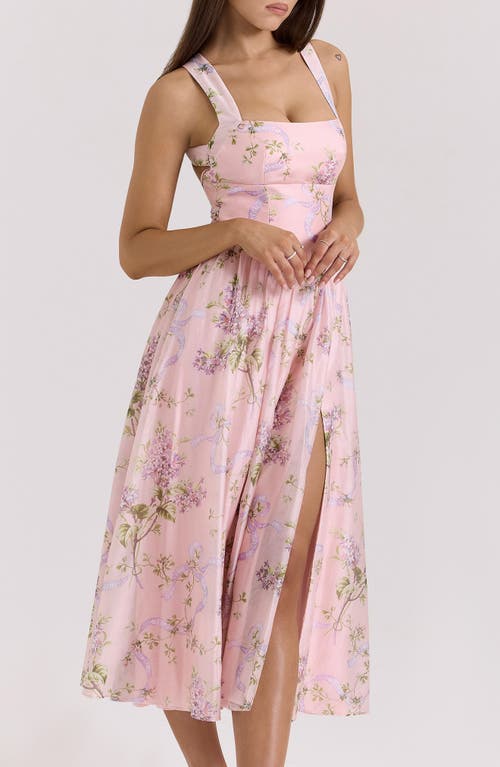 HOUSE OF CB HOUSE OF CB MINERVA FLORAL PRINT CHIFFON MIDI SUNDRESS 