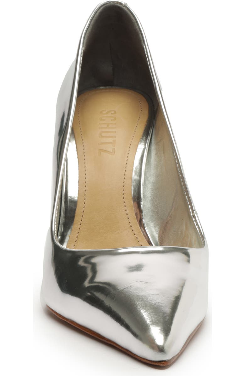 Schutz Lou Pointed Toe Pump, Alternate, color, Silver