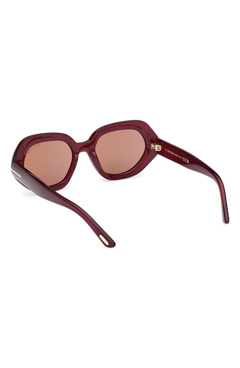 TOM FORD 51mm Geometric Sunglasses, Alternate, color, Shiny Violet / Brown
